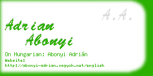 adrian abonyi business card